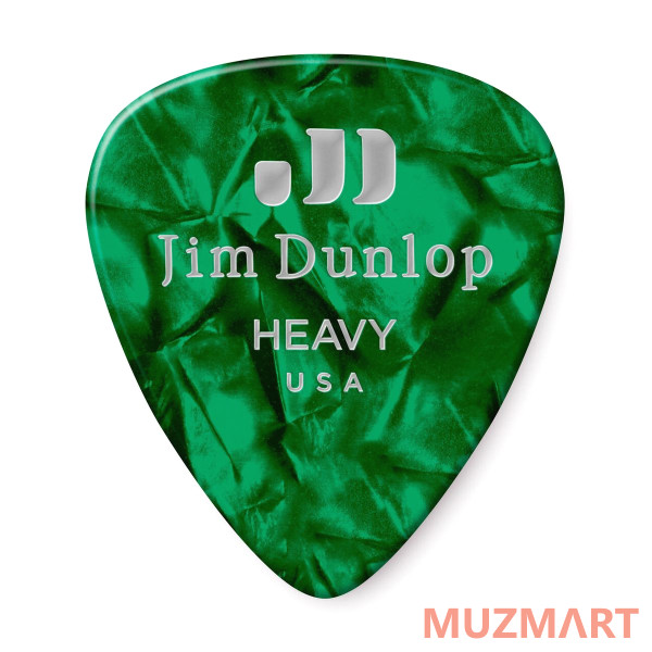 Dunlop 483P12HV Celluloid Green Pearloid Heavy 12Pack Медиаторы, 12 шт