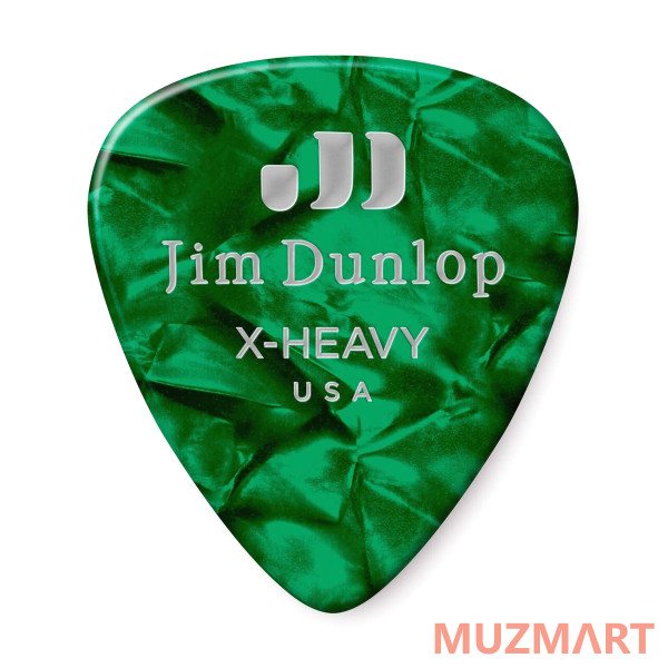 Dunlop 483P12XH Celluloid Green Pearloid Extra Heavy 12Pack Медиаторы, 12 шт