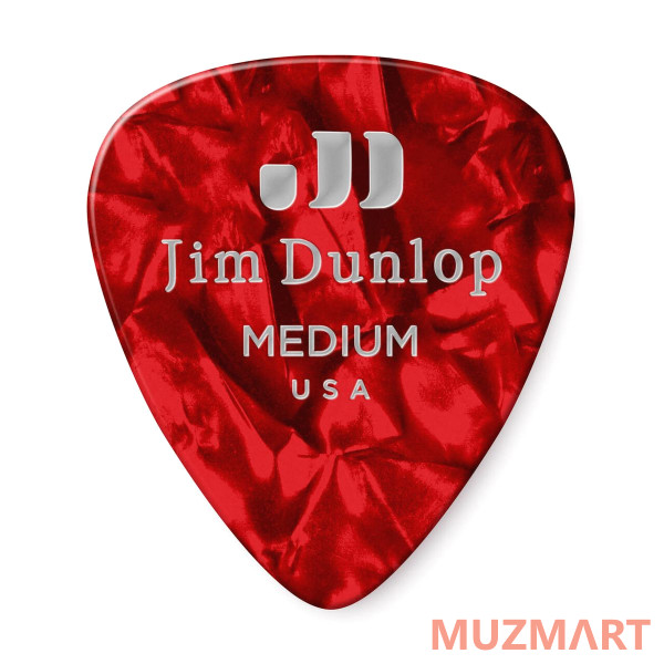 Dunlop 483P09MD Celluloid Red Pearloid Medium 12Pack Медиаторы, 12 шт