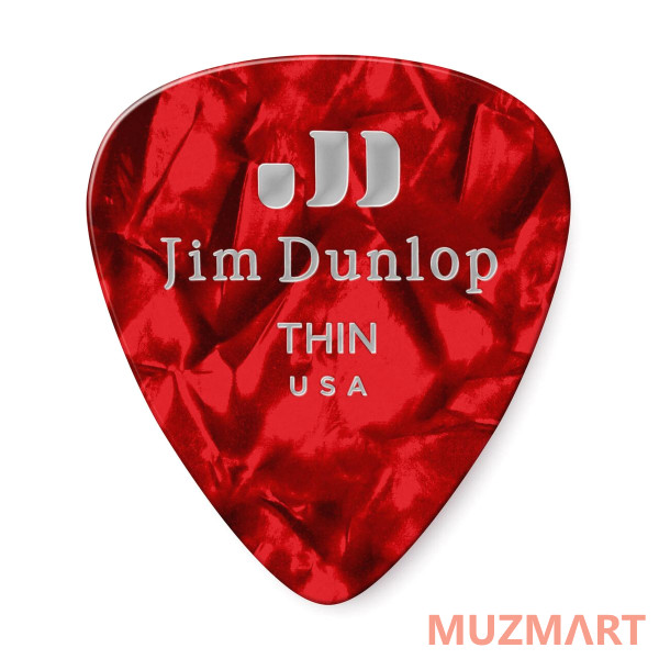 Dunlop 483P09TH Celluloid Red Pearloid Thin 12Pack Медиаторы
