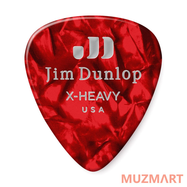 Dunlop 483P09XH Celluloid Red Pearloid Extra Heavy 12Pack Медиаторы, 12 шт