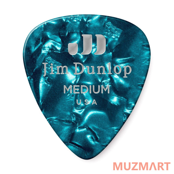 Dunlop 483P11MD Celluloid Turquoise Pearloid Medium 12Pack Медиаторы, 12 шт