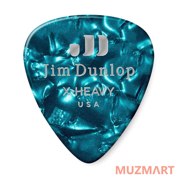 Dunlop 483P11XH Celluloid Turquoise Pearloid Extra Heavy 12Pack Медиаторы, 12 шт