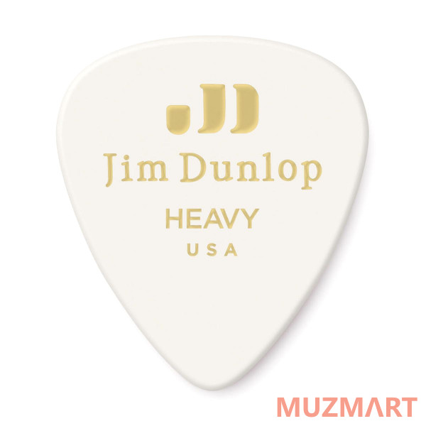 Dunlop 483P01HV Celluloid White Heavy 12Pack Медиаторы, 12 шт