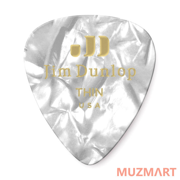 Dunlop 483P04TH Celluloid White Pearloid Thin 12Pack Медиаторы