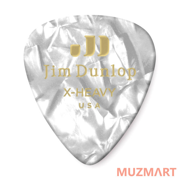 Dunlop 483P04XH Celluloid White Pearloid Extra Heavy 12Pack Медиаторы, 12 шт