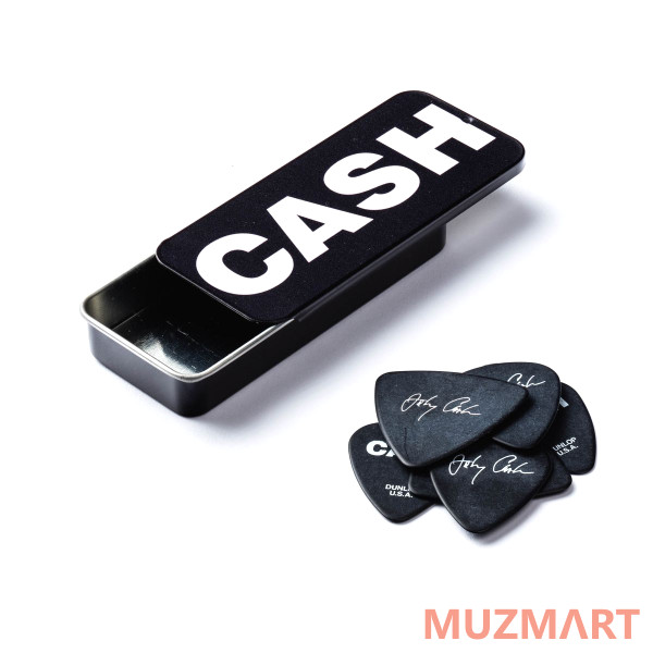 Dunlop JCPT04H Johnny Cash Bold Pick Tin Сувенирный набор медиаторов в пенале, 6 шт