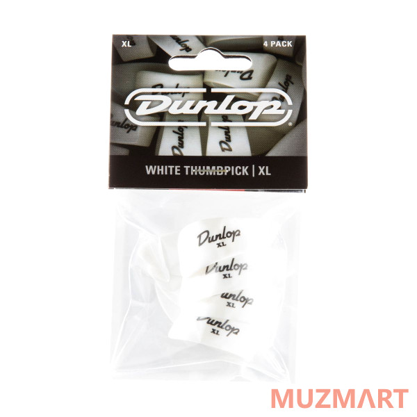 Dunlop 9004P Plastic Thumbpick White 4Pack Когти-медиаторы на большой палец, 4 шт