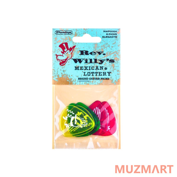 Dunlop RWP01XH Rev. Willy's Mexican Lottery 6Pack Медиаторы, 6 шт
