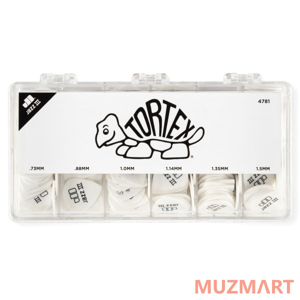 Dunlop 4781 Tortex White Jazz III Display короб с медиаторами