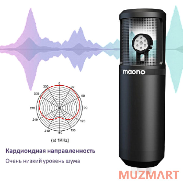 Maono AU-PM420 USB-микрофон, конденсаторный кардиоидный в комплекте
