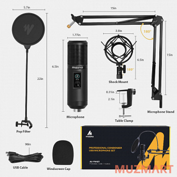 Maono AU-PM421 USB-микрофон, конденсаторный кардиоидный