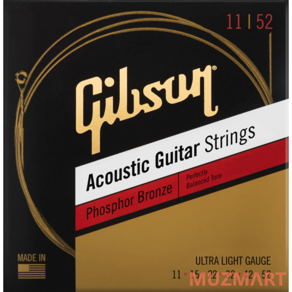 Gibson Phosphor Bronze Acoustic Guitar Strings Ultra-Light Струны для акустической гитары