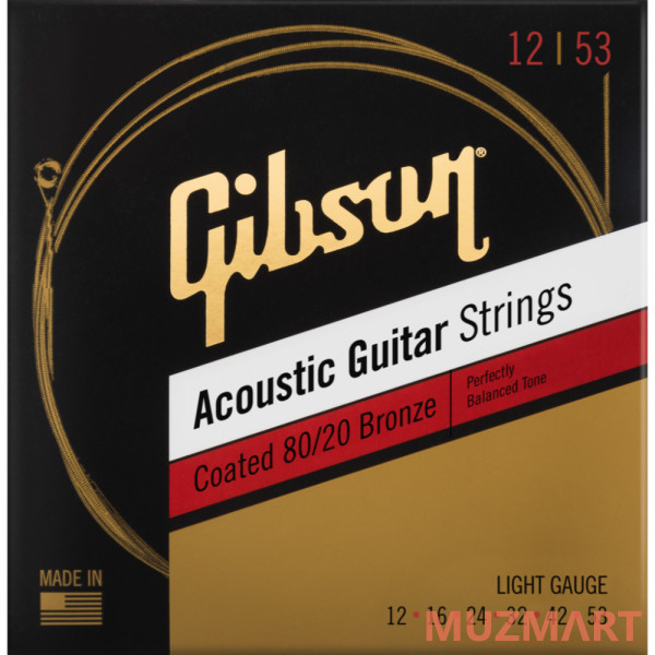 Gibson SAG-CPB12 COATED PHOSPHOR BRONZE STRINGS LIGHTS Струны для акустической гитары