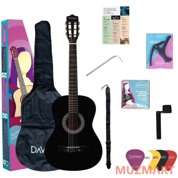 Davinci DC-50A BK PACK Набор гитариста: классическая гитара 7/8