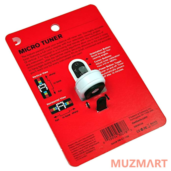 Planet Waves PW-CT-12W Micro Тюнер-прищепка, белый
