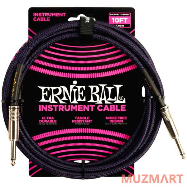 Ernie Ball 6393 Кабель инструментальный, оплетёный, 3,05 м