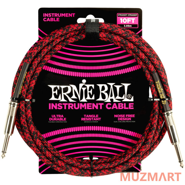 Ernie Ball 6394 Кабель инструментальный, оплетёный, 3,05 м
