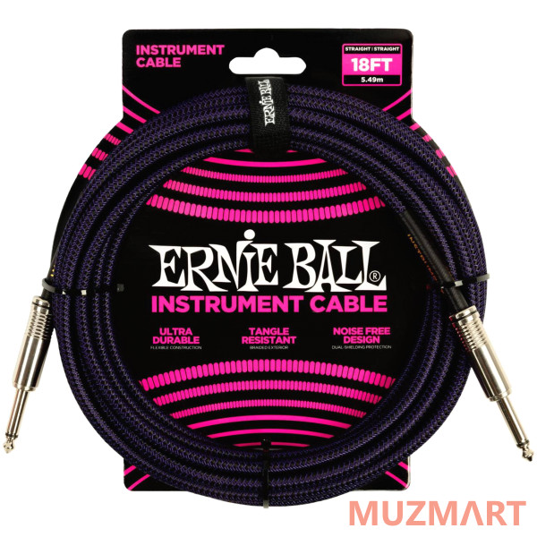 Ernie Ball 6395 Кабель инструментальный, оплетёный, 5,49 м