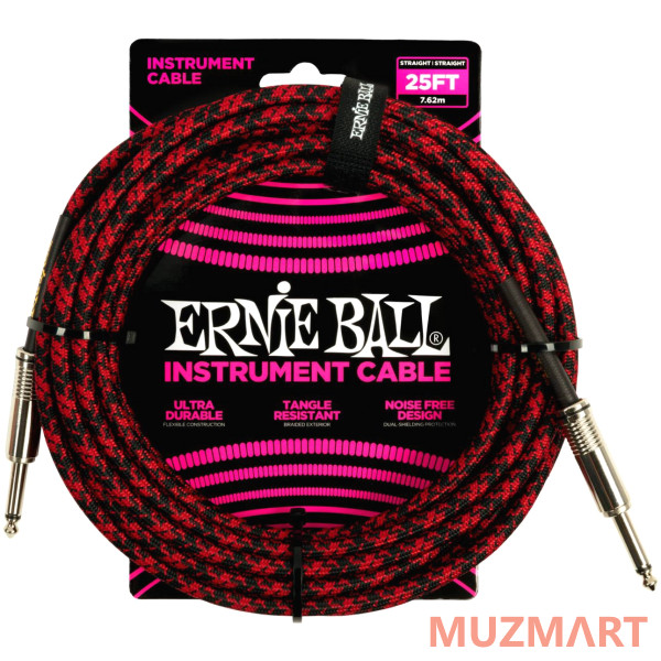 Ernie Ball 6398 Кабель инструментальный, прямой/прямой 7,62 м