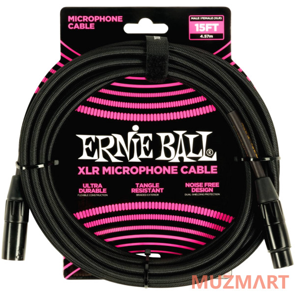 Ernie Ball 6391 Кабель микрофонный, оплетеный, XLR - XLR, 4,57 м
