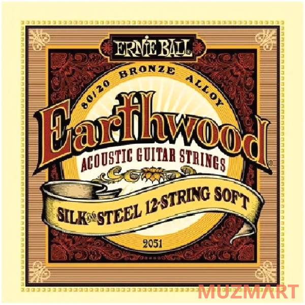 Ernie Ball P02051 Earthwood Silk & Steel Soft Струны для акустической 12-ст. гитары
