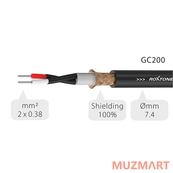 Roxtone GC200/100 Black Кабель инструментальный, 100 метров