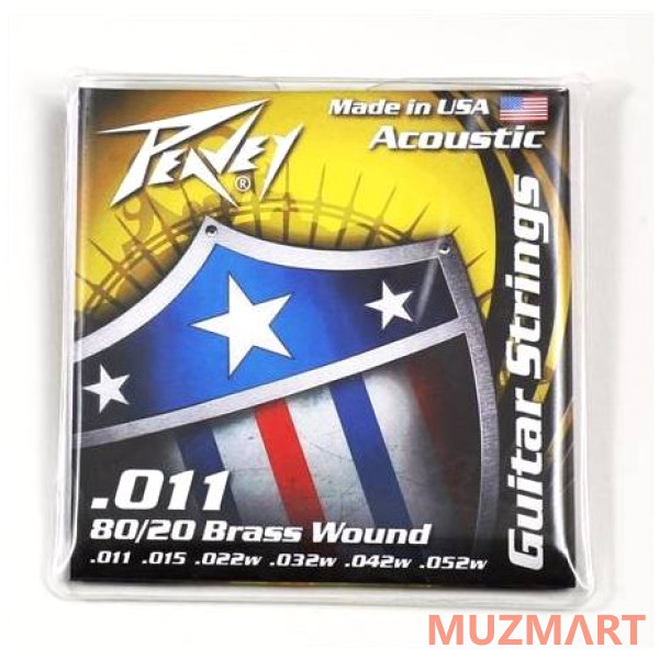 Peavey 80/20 Acoustic Brass Wound Strings Струны для акустической гитары 11 - 52