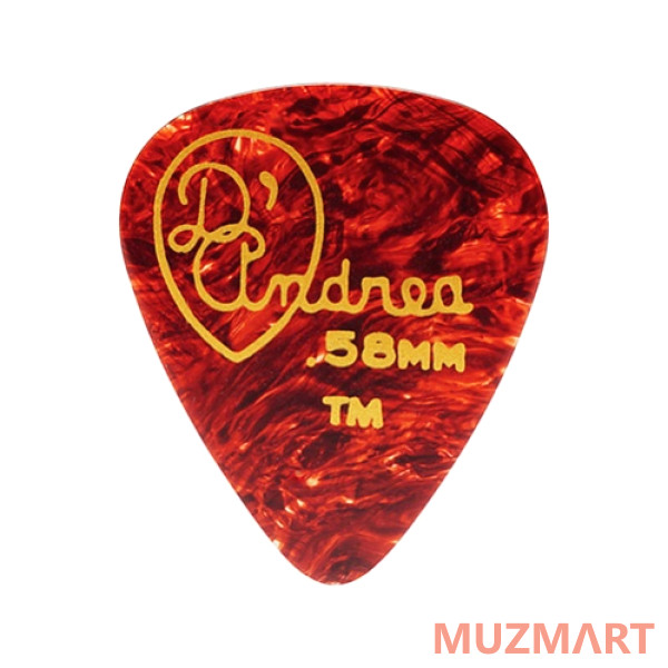 D'Andrea TPG351-058TM Shell Celluloid Медиаторы, толщина 0.58мм, 1 шт