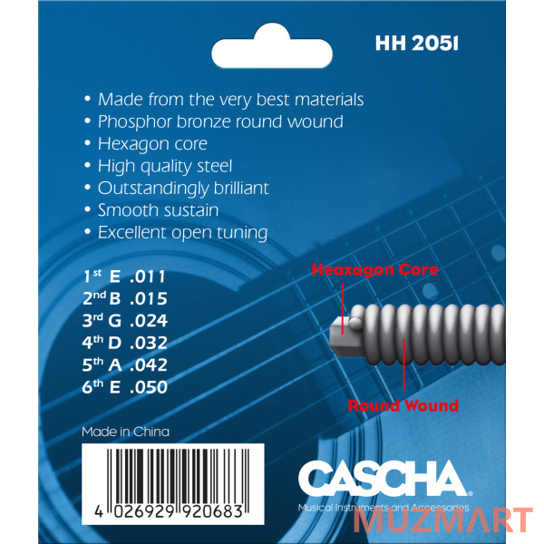 Cascha HH-2051 Струны для акустической гитары, фосфорная бронза, 11-50