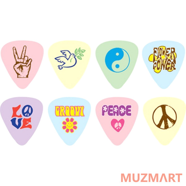 D'Andrea RPPLT PEACE&LOVE Упаковка медиаторов, 12 штук