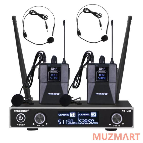 FREEBOSS FB-U35H2 Радиосистема с двумя бодипаками + 2 петлички + 2 оголовья