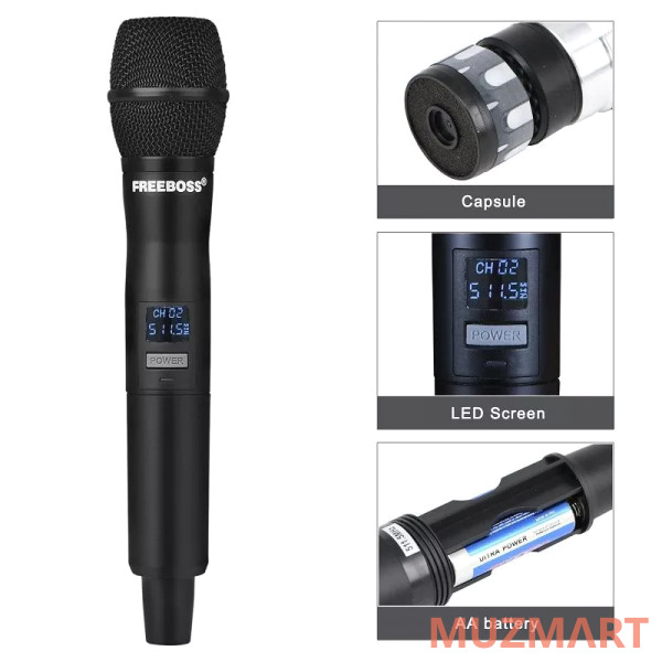 FREEBOSS FB-U400H2 BandA Радиосистема с двумя ручными микрофонами и двумя головными микрофонами