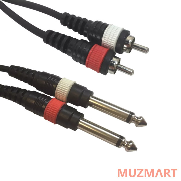 American DJ AC-2R-2J6M/3 Аудиокабель - RCA2 папа x 6,3 Jack моно, 3 метра