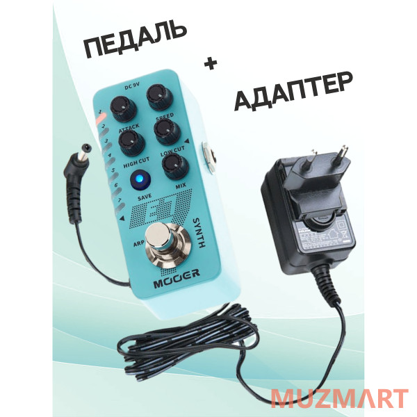 Mooer KIT E7 Synth_ACDOO6 Полифонический синтезатор с адаптером питания