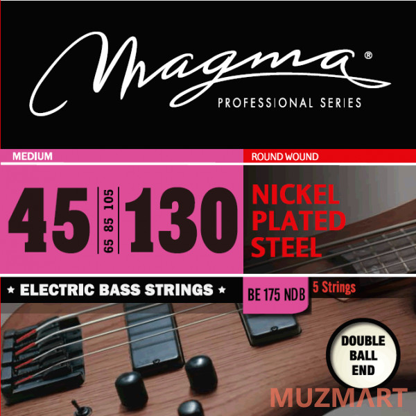 Magma Strings BE175NDB Струны для 5-струнной бас-гитары Low B Double Ball End 45-130
