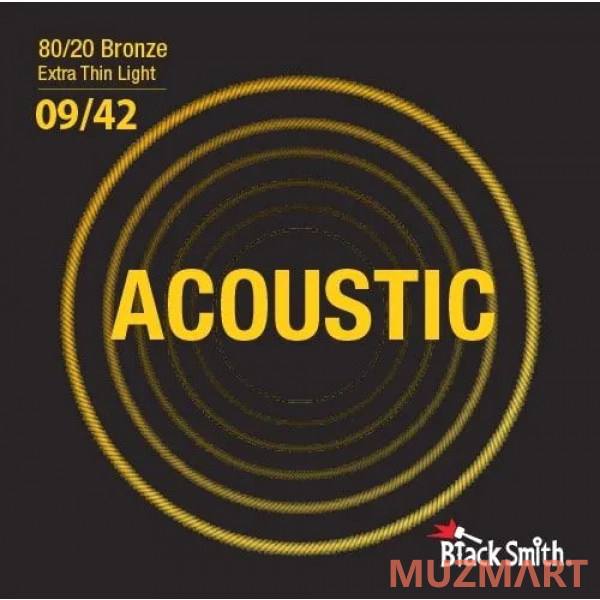 BlackSmith 80/20 Bronze Extra Thin Light 09/42 Струны для акустической гитары