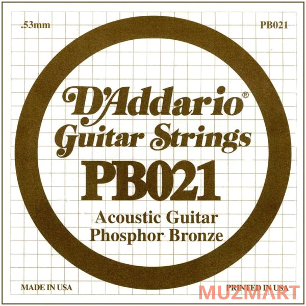 D'Addario PB021 одиночная струна для акустической гитары