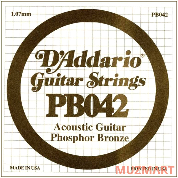 D'Addario PB042 Одиночная струна для акустической гитары