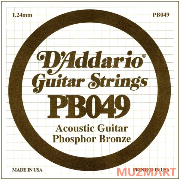 D'Addario PB049 одиночная струна для акустической гитары