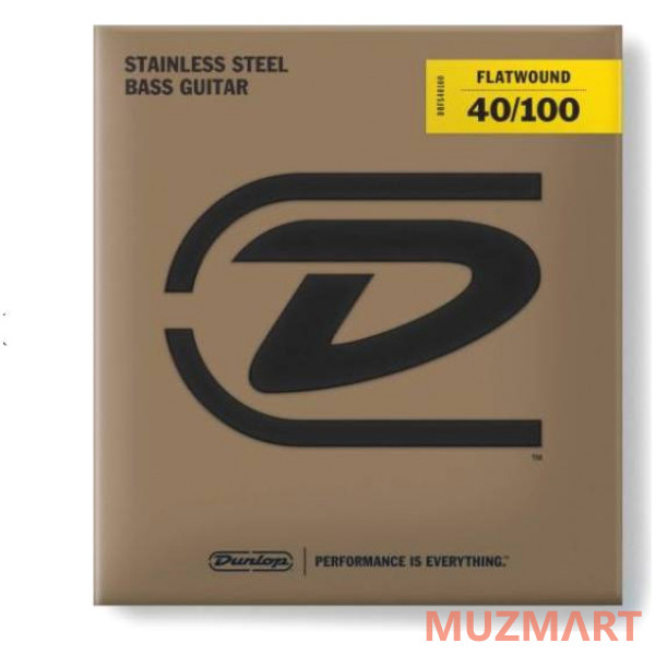 Dunlop BASS FLATWND LG SCALE 40/100-4/SET Струны с плоской обмоткой для бас-гитары