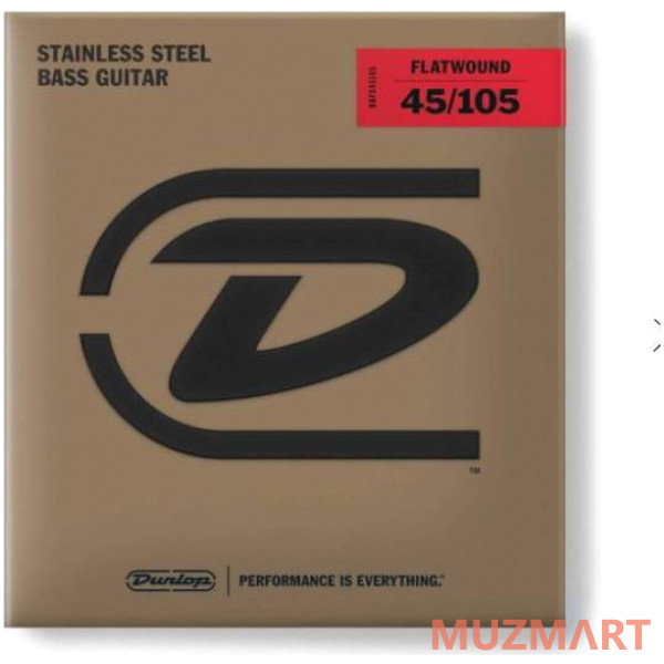 Dunlop BASS FLATWND LG SCALE 45/105-4/SET Струны с плоской обмоткой для бас-гитары