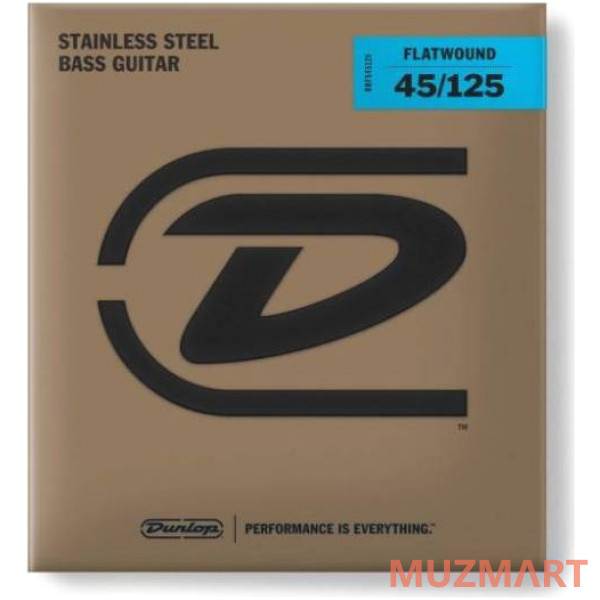 Dunlop BASS FLATWND LG SCALE 45/125-5/SET Струны с плоской обмоткой для бас-гитары