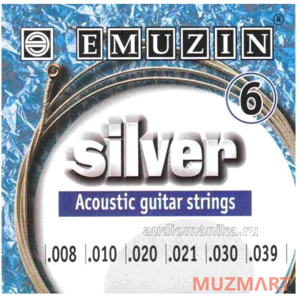 Emuzin 6А201 SILVER Струны для акустической гитары