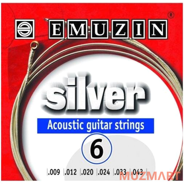 Emuzin 6А202 SILVER Струны для акустической гитары