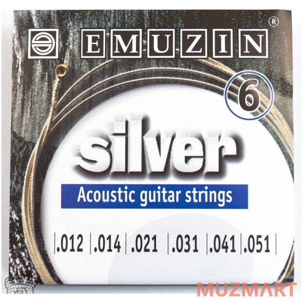Emuzin 6А204 SILVER Струны для акустической гитары