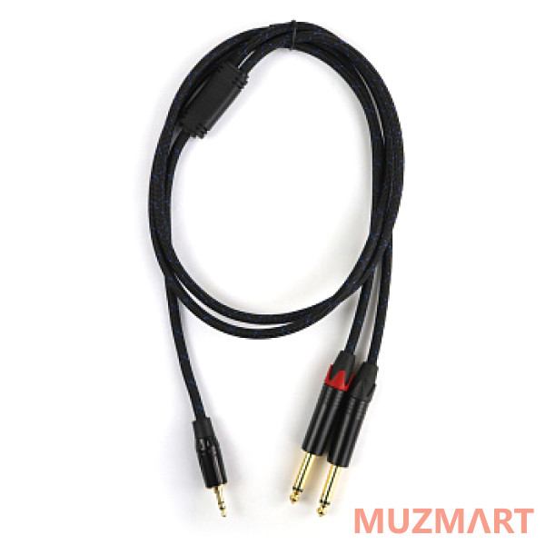 AuraSonics J35Y2J63-1-LONG Аудио Y-кабель jack 3.5-2 x jack 6.3