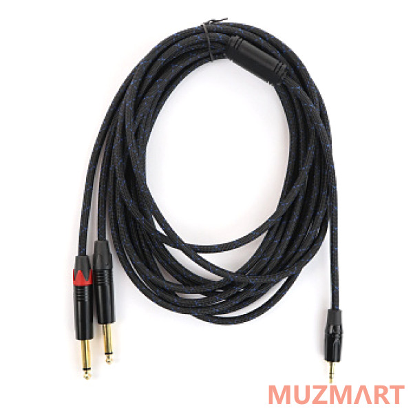 AuraSonics J35Y2J63-3-LONG Аудио Y-кабель jack 3.5 - 2 x jack 6.3