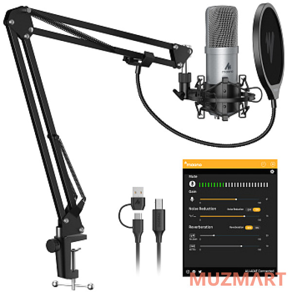 Maono AU-A04E (silver) USB-микрофон, конденсаторный кардиоидный