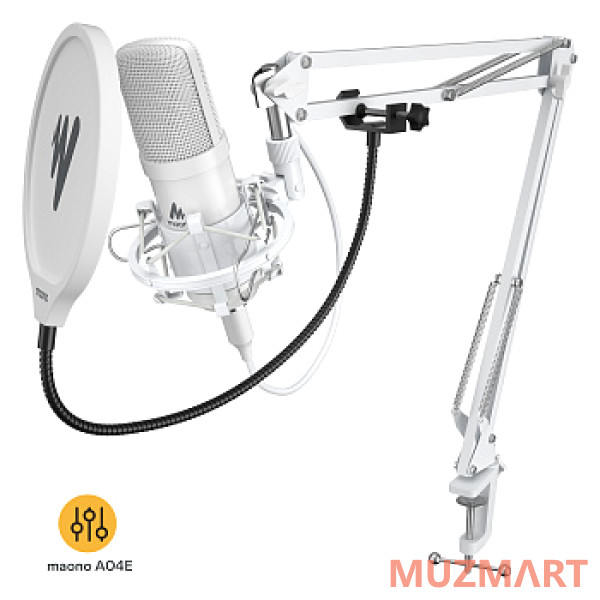Maono AU-A04E (white) USB-микрофон, конденсаторный кардиоидный